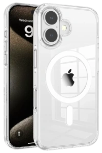 iPhone 16 Gleam PC Sert Magsafe Kılıf - Şeffaf