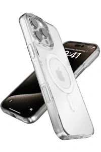 iPhone 16 Gleam PC Sert Magsafe Kılıf - Şeffaf