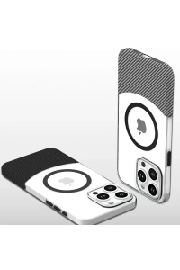 iPhone 16 Plus Carbon Puzzle Magsafe Kapak - Siyah-2