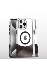 iPhone 16 Pro Carbon Puzzle Magsafe Kapak - Gri