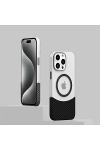 iPhone 16 Pro Carbon Puzzle Magsafe Kapak - Gri