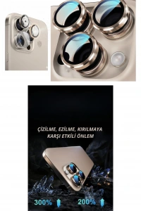 iPhone 16 Pro Kamera Lens Koruyucu Naturel