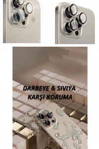 iPhone 16 Pro Kamera Lens Koruyucu Naturel