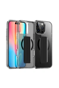 iPhone 16 Pro Max Kılıf Alfa Magsafe Standlı Kapak - Siyah
