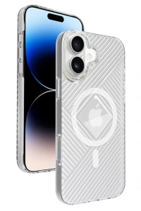 iPhone 16 Stella PC Sert Magsafe Kılıf - Şeffaf