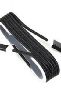 iPhone Örgü Şeklinde Renkli Çelik Şarj Data Kablosu - Siyah