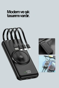 iPhone ve Android Uyumlu 10000mAh Powerbank – Hem Kablolu Hem Kablosuz