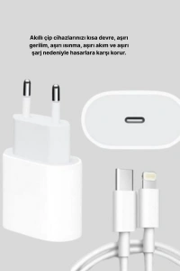 iPhone ve iPad Uyumlu 20W Güvenli USB-C Hızlı Şarj Adaptörü