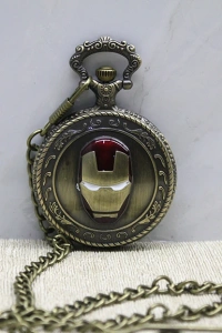 Iron Man Tasarımlı Köstekli Saat