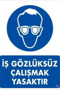 İş Koruyucu Takınız Uyarı Levhası 25x35 KOD:3