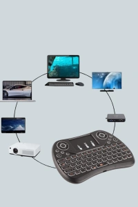 Işıklı Kablosuz Mini Klavye – 2.4 GHz, Dokunmatik Mouse Özellikli