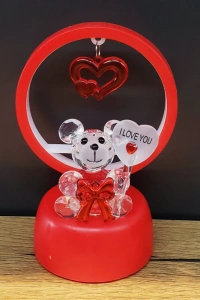 Işıklı Kırmızı I Love You Ayıcık
