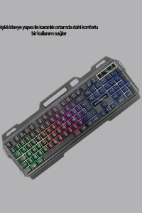 Işıklı  Klavye Mouse ve Bluetooth Kulaklık Seti Türkçe Q USB