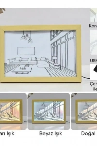 Işıklı Retro Tablo