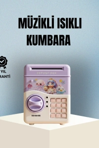 Işıklı Sesli Şifreli Otomatik Para Çeken Kumbara Mor
