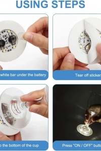 Işıklı Yapışkanlı Bardak Altı Aparatı Ledli 3 Modlu