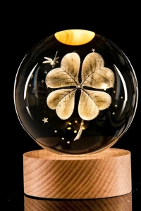 Işıklı Yonca Tasarımlı Cam Küre