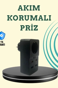 Isıya Dayanıklı PC Gövdeli Akım Korumalı Priz 4 USB