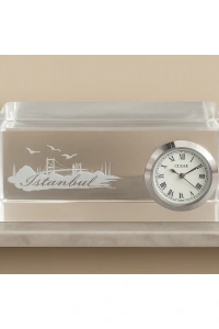 İstanbul Tasarımlı Kristal Saatli Biblo