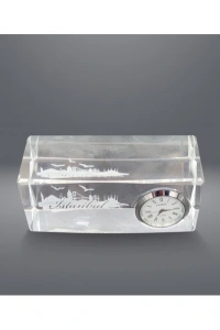 İstanbul Tasarımlı Kristal Saatli Biblo
