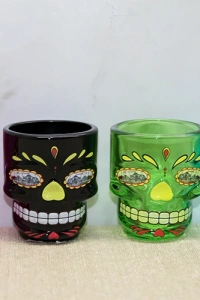 İstanbul Temalı Cam Kurukafa Shot Bardak Renkli