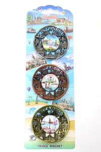 İstanbul Temalı Metal Magnet 3lü Set Model 1