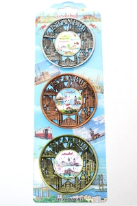 İstanbul Temalı Metal Magnet 3lü Set Model 2