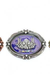 İstanbul Temalı Metal Magnet Ayasofya Kabartmalı