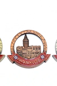 İstanbul Temalı Metal Magnet Galata Kulesi Yuvarlak Tasarım
