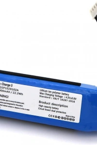 JBL Charge 3 uyumlu 3.7v 6000 mah Soketli Batarya