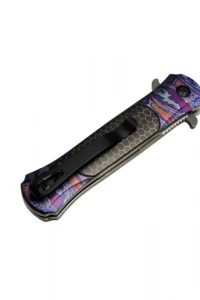 Jeep Çakı Mor 22 cm Yarı Otomatik , Kemerlikli