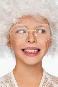 John Lennon Tarzı Gold Çerçeveli Şeffaf Gözlük