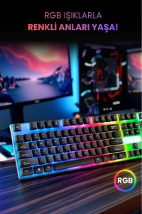Kablolu Işıklı Gaming Standart Türkçe Q Klavye Ve Mouse Seti