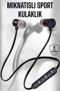 Kablolu Mıknatıslı Sport Kulaklık Bluetooth Bağlantılı