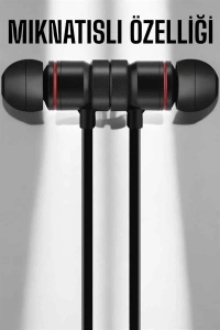 Kablolu Mıknatıslı Sport Kulaklık Bluetooth Bağlantılı