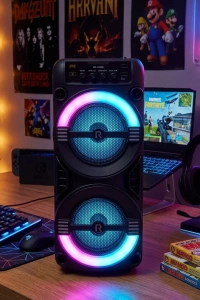 Kablosuz Bluetooth Hoparlör LED Işıklı USB ve TF Kart Destekli