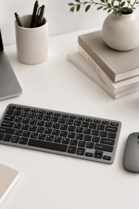 Kablosuz Bluetooth Klavye Mouse Seti Şarjlı Tablet Laptop Uyumlu