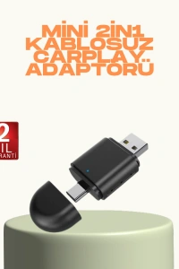 Kablosuz CarPlay ve Android Auto Adaptörü – USB-A & Type-C Girişli Akıllı Dönüştürücü