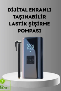 Kablosuz Dijital Lastik Şişirme Pompası LED Işıklı 80W