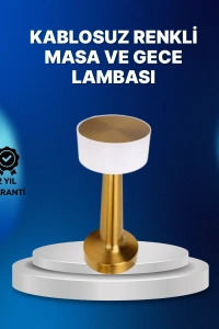 Kablosuz Dokunmatik Masa Lambası – Şık Modern Metal Gövde, USB Şarjlı