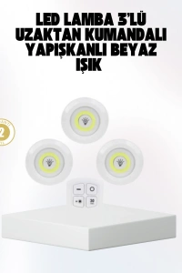 Kablosuz Gün Işığı 3’lü LED Spot Lamba Kumandalı