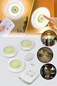 Kablosuz Gün Işığı 3’lü LED Spot Lamba Kumandalı