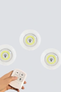Kablosuz Gün Işığı 3’lü LED Spot Lamba Kumandalı