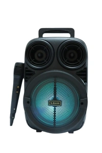 Kablosuz Karaoke Hoparlör Mikrofonlu RGB Işıklı 6.5 İnç Bluetooth Speaker Taşınabilir