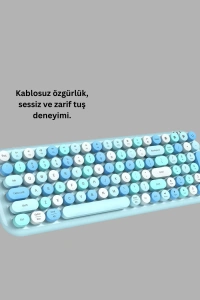 Kablosuz Klavye Mouse Seti mavi