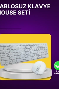 Kablosuz Klavye ve Mouse Seti - Ergonomik Tasarım, Sessiz Kullanım, Geniş Uyumluluk