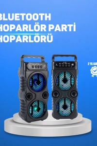 Kablosuz LED Işıklı Bluetooth Hoparlör – FM Radyolu, Mikrofon Girişli