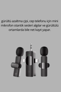 Kablosuz Mikrofon - Telefon ve Bilgisayar Uyumlu