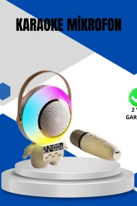 Kablosuz Mikrofonlu Astronot Tasarım Bluetooth Speaker Karaoke