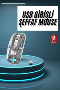 Kablosuz Mouse Fare Şarjlı Bluetooth Wireless Çift Modlu Sessiz